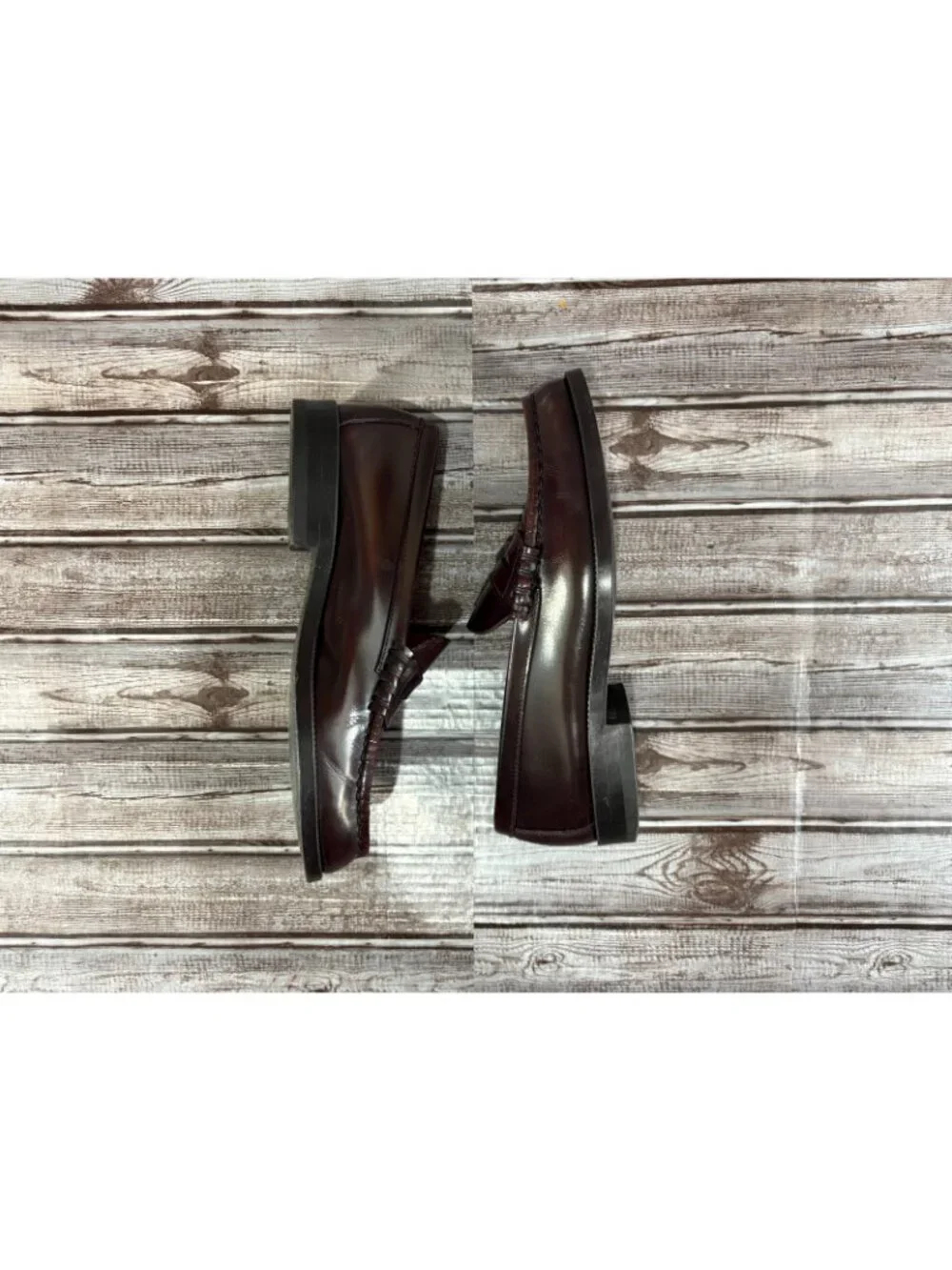 HARUTA 906 Penny Loafers Leather Size 25.5 EEE JP 7.5 US burgundy made in Japan